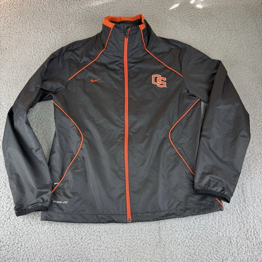 Oregon State Beavers Jacket Womens  Medium Black Nike Windbreaker Softshell Coat